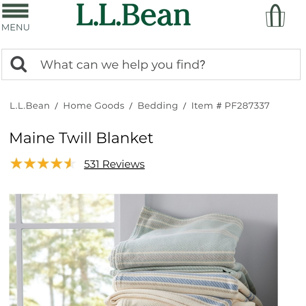 L.L.Bean - Cotton Blanket (King size) - Made in Maine